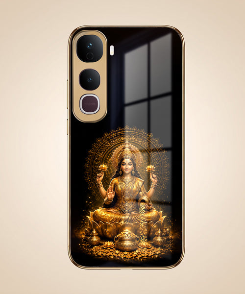 Vivo Y400 Pro 5G Golden Maa Lakshmi Gold Electroplated Glass Phone Back Case