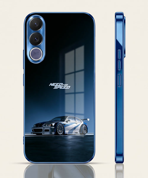 Vivo V70 FE 5G Need For Speed Blue Electroplated Glass Phone Back Case