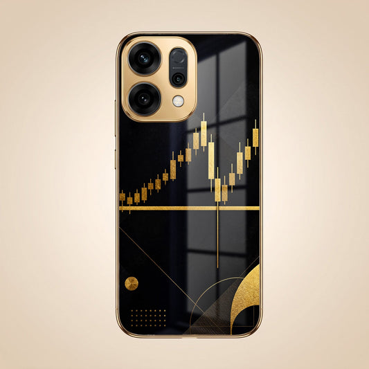 Oppo Reno 14 5G Trading Candles Gold Electroplated Glass Phone Back Case