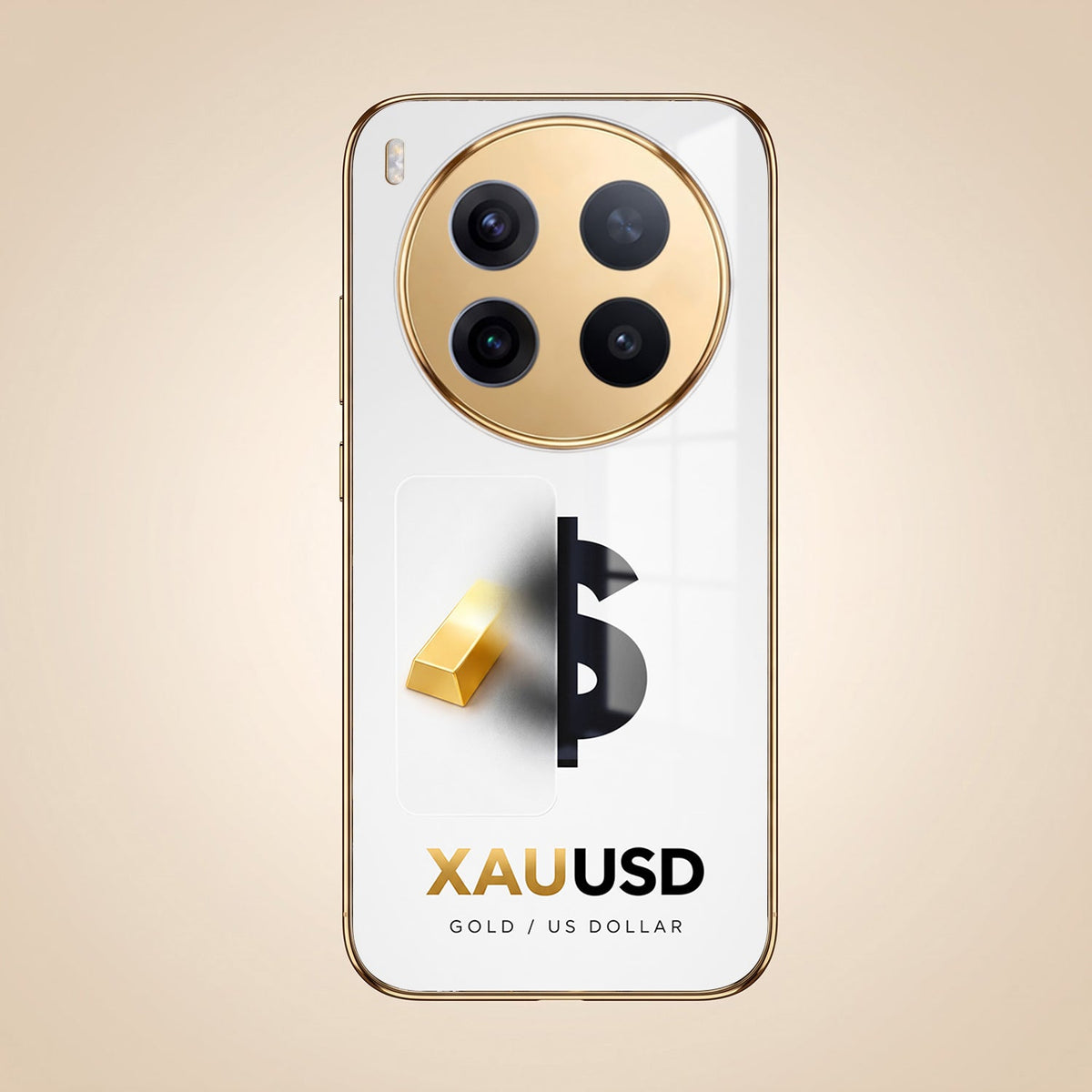 Vivo X300 Pro 5G Luxury XAU/USD Gold Electroplated Glass Phone Back Case