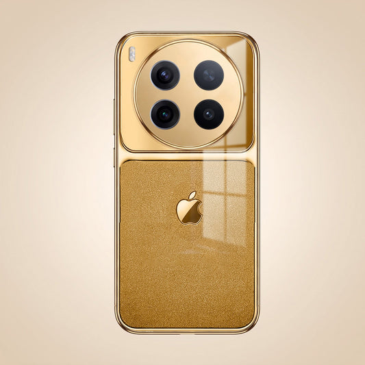 Vivo X300 Pro 5G Royal Touch Apple Gold Electroplated Glass Phone Back Case