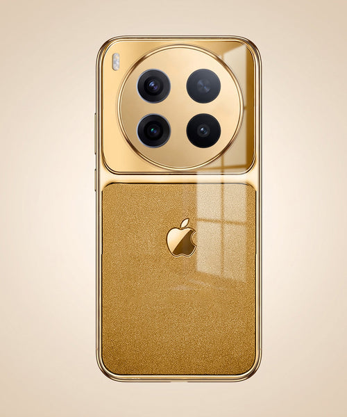 Vivo X300 Pro 5G Royal Touch Apple Gold Electroplated Glass Phone Back Case