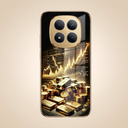 Redmi Note 15 Pro Plus 5G Luxury Wealth Trader Gold Electroplated Glass Phone Back Case