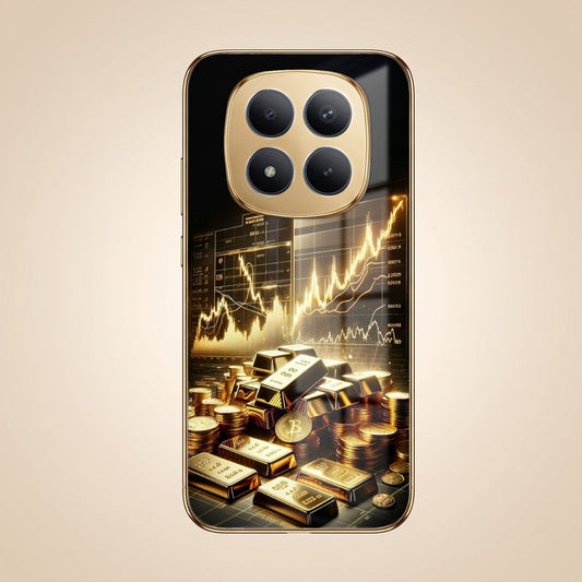 Redmi Note 15 SE 5G Luxury Wealth Trader Gold Electroplated Glass Phone Back Case