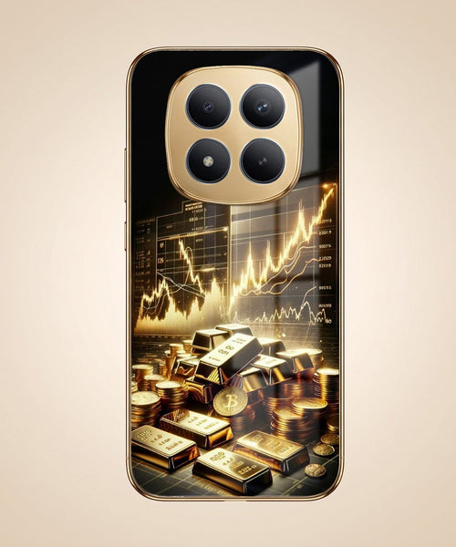 Redmi Note 15 Pro Plus 5G Luxury Wealth Trader Gold Electroplated Glass Phone Back Case