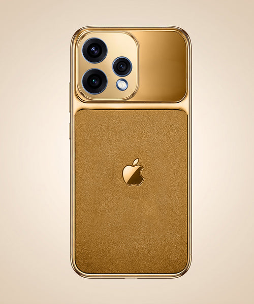 Oppo Reno 15 5G Royal Touch Apple Gold Electroplated Glass Phone Back Case