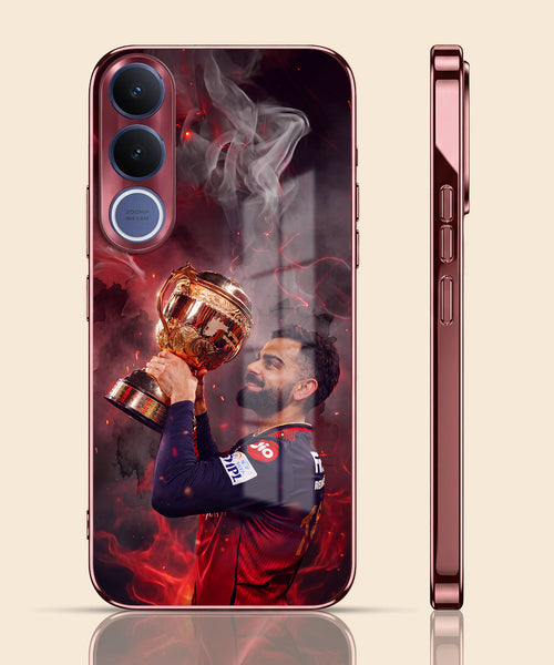 Vivo V70 FE 5G Virat Kohli Burgundy Electroplated Glass Back Case