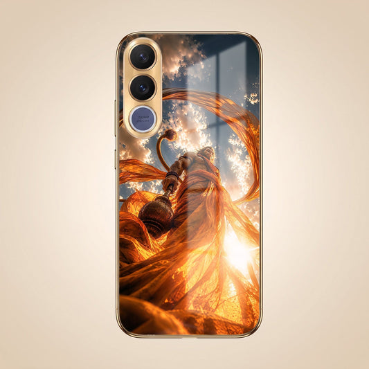 Vivo V70 FE 5G Divine Hanuman Gold Electroplated Glass Phone Back Case