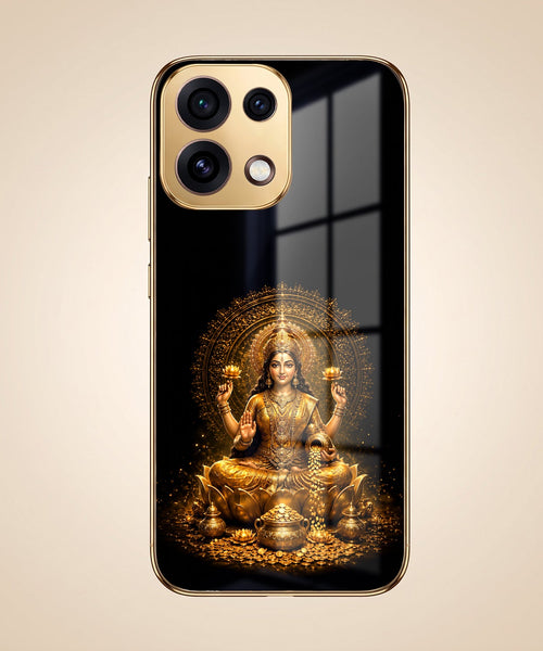 Oppo Reno 16C 5G  Golden Maa Lakshmi Gold Electroplated Glass Phone Back Case