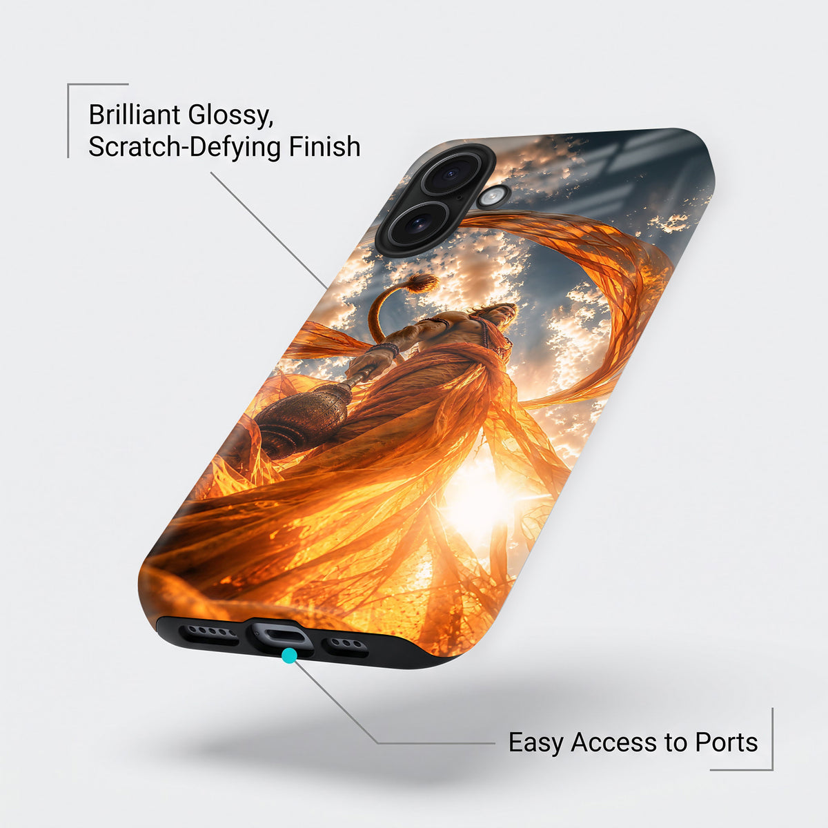 iPhone 16 5G Divine Hanuman Protective Case
