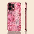 Oppo Reno 14 5G Luxury Dollar Butterfly Pink Electroplated Glass Phone Back Case