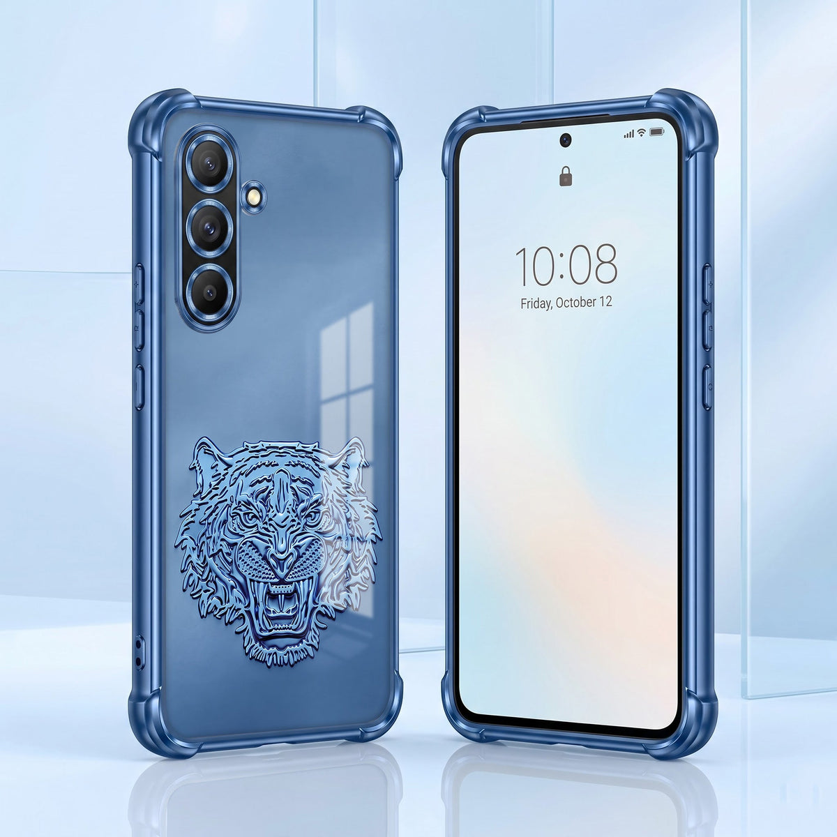 Samsung Galaxy A36 5G Tiger Face Blue Airbags Printed Back Case