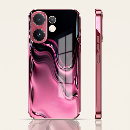 Vivo V60 5G Liquid Wave Pink Electroplated Glass Phone Back Case