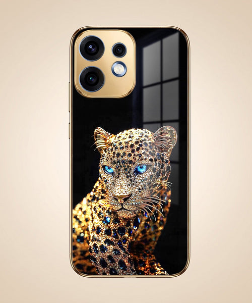 Oppo Reno 16 5G Panther Gold Electroplated Glass Phone Back Case