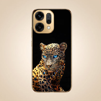 Oppo Reno 14 5G Panther Gold Electroplated Glass Phone Back Case
