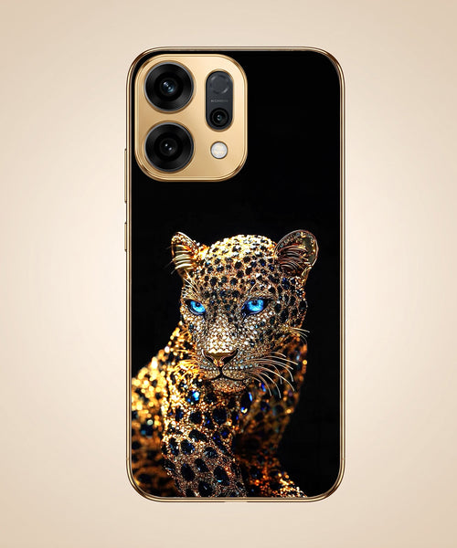 Oppo Reno 14 5G Panther Gold Electroplated Glass Phone Back Case