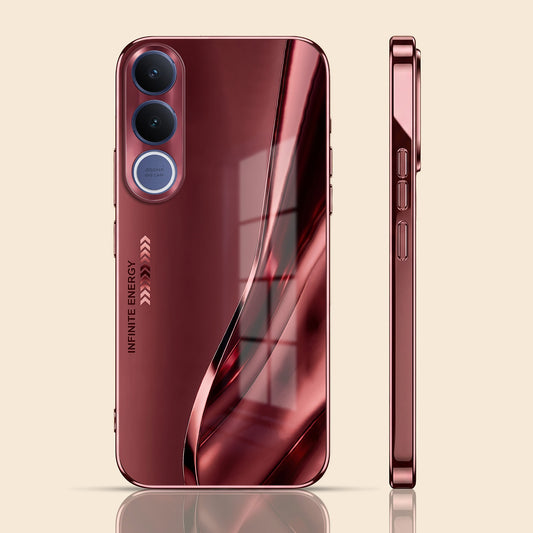 Vivo V70 FE 5G Infinity Energy Burgundy Electroplated Glass Back Case