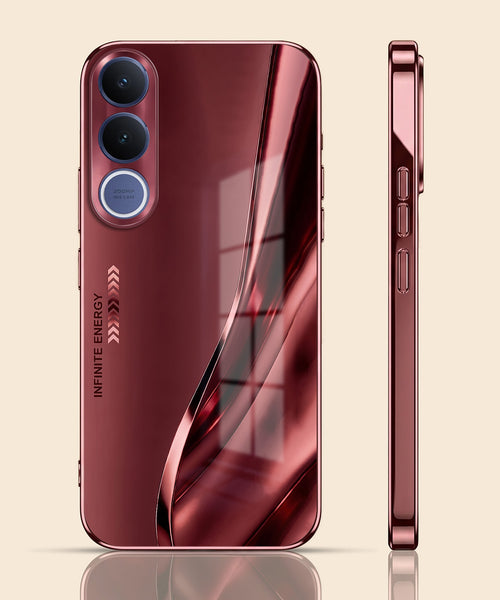 Vivo V70 FE 5G Infinity Energy Burgundy Electroplated Glass Back Case