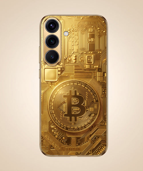 Samsung Galaxy A36 5G Bitcoin Gold Electroplated Glass Phone Back Case