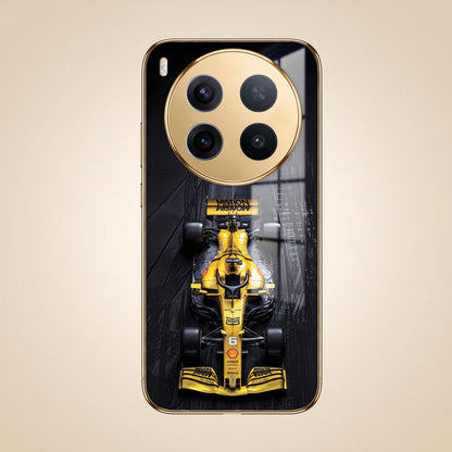 Vivo X300 Pro 5G F1 Racing Car Gold Electroplated Glass Phone Back Case