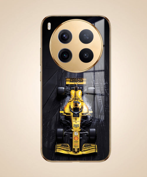 Vivo X300 Pro 5G F1 Racing Car Gold Electroplated Glass Phone Back Case