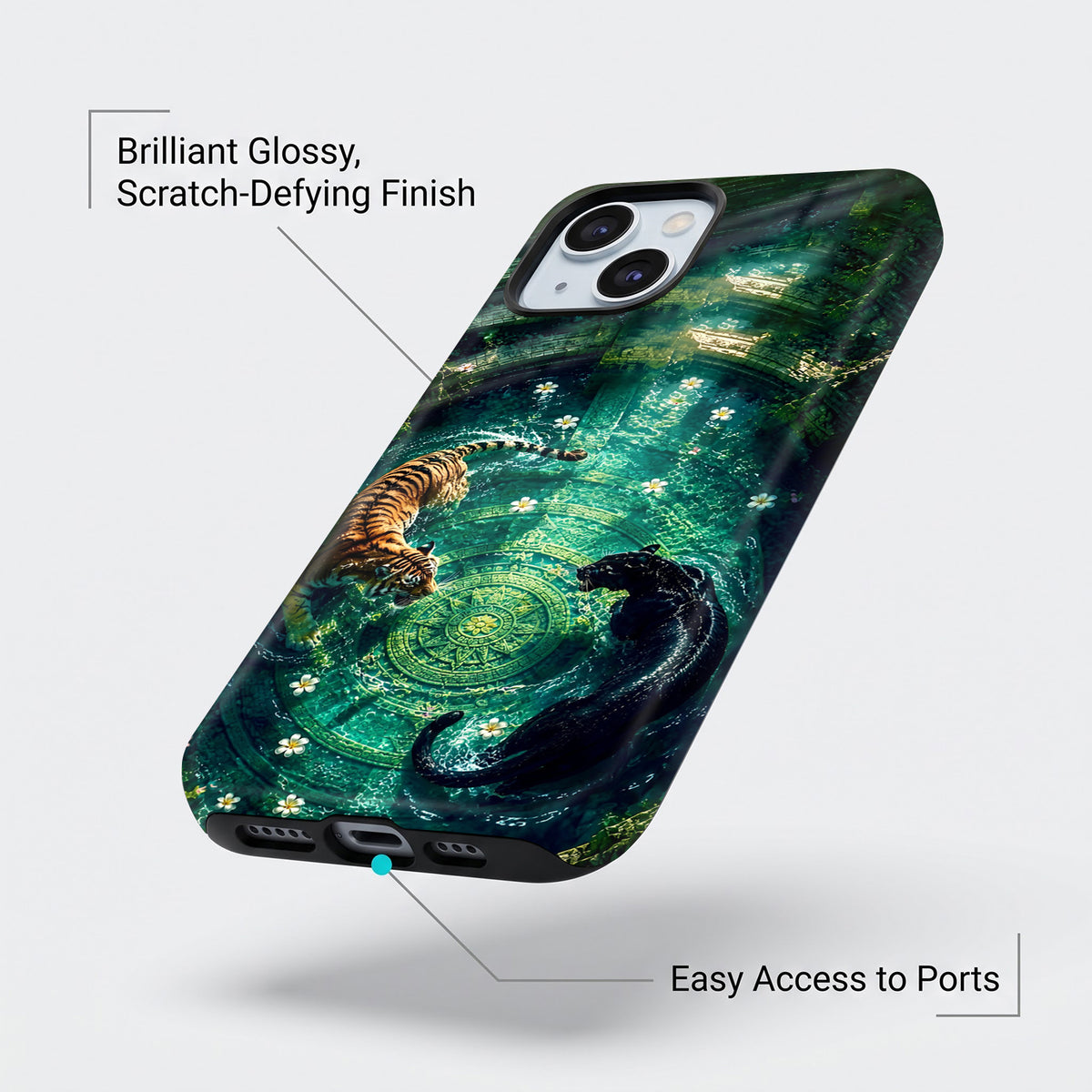 iPhone 15 5G Tiger & Panther Mystic Protective Case