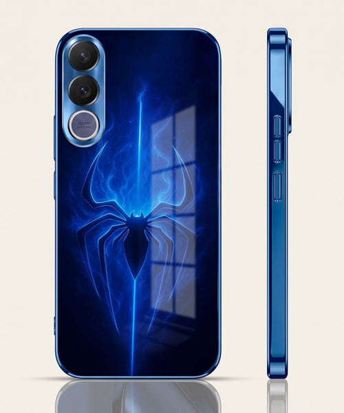 Vivo V70 FE 5G Neon Spider Blue Electroplated Glass Phone Back Case