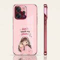 Vivo V70 5G Luxury Anime Girl Pink Electroplated Glass Phone Back Case