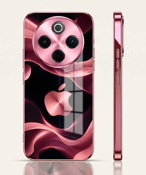 Vivo T4 5G Luxury Wave Pink Electroplated Glass Phone Back Case