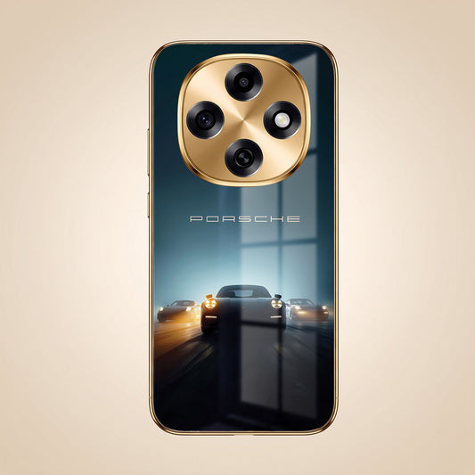 OPPO F31 Pro 5G Porsche Luxury Gold Electroplated Glass Phone Back Case
