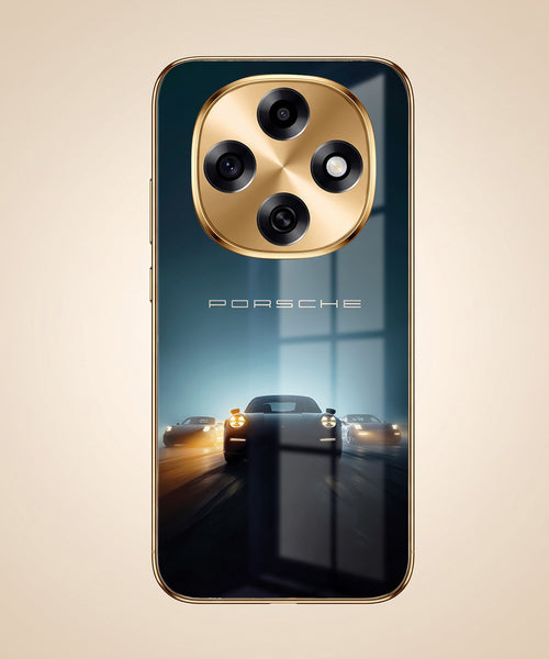 OPPO F31 Pro 5G Porsche Luxury Gold Electroplated Glass Phone Back Case
