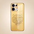 Oppo Reno 13 5G Golden Tiger Face Gold Electroplated Glass Phone Back Case