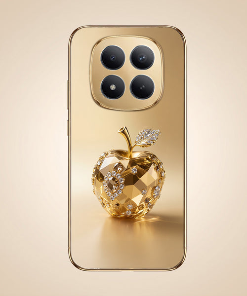 Redmi Note 15 Pro+ 5G Golden Apple Gold Electroplated Glass Phone Back Case