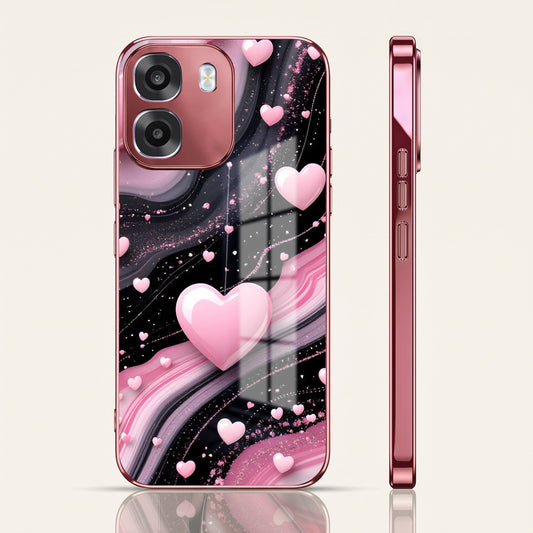 Oppo K14 5G Love Sparkle Pink Electroplated Glass Phone Back Case