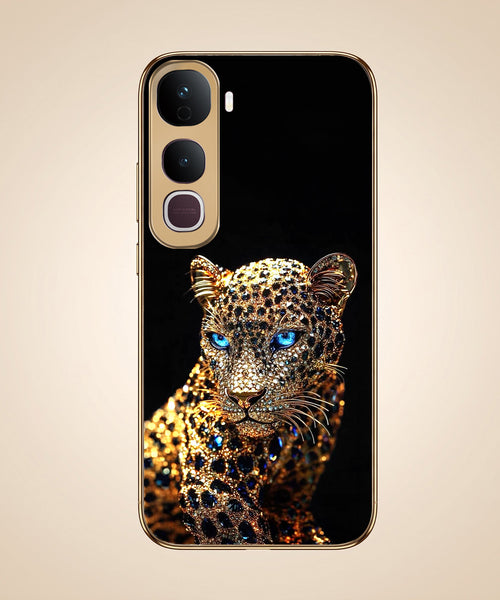 Vivo Y400 Pro 5G Panther Gold Electroplated Glass Phone Back Case
