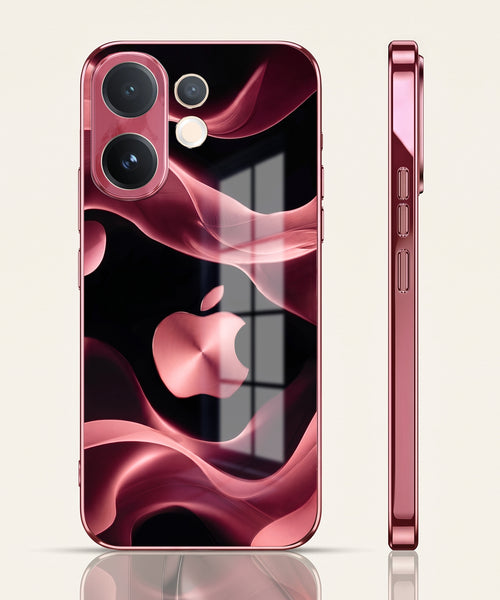 Vivo V60 5G Luxury Wave Pink Electroplated Glass Phone Back Case