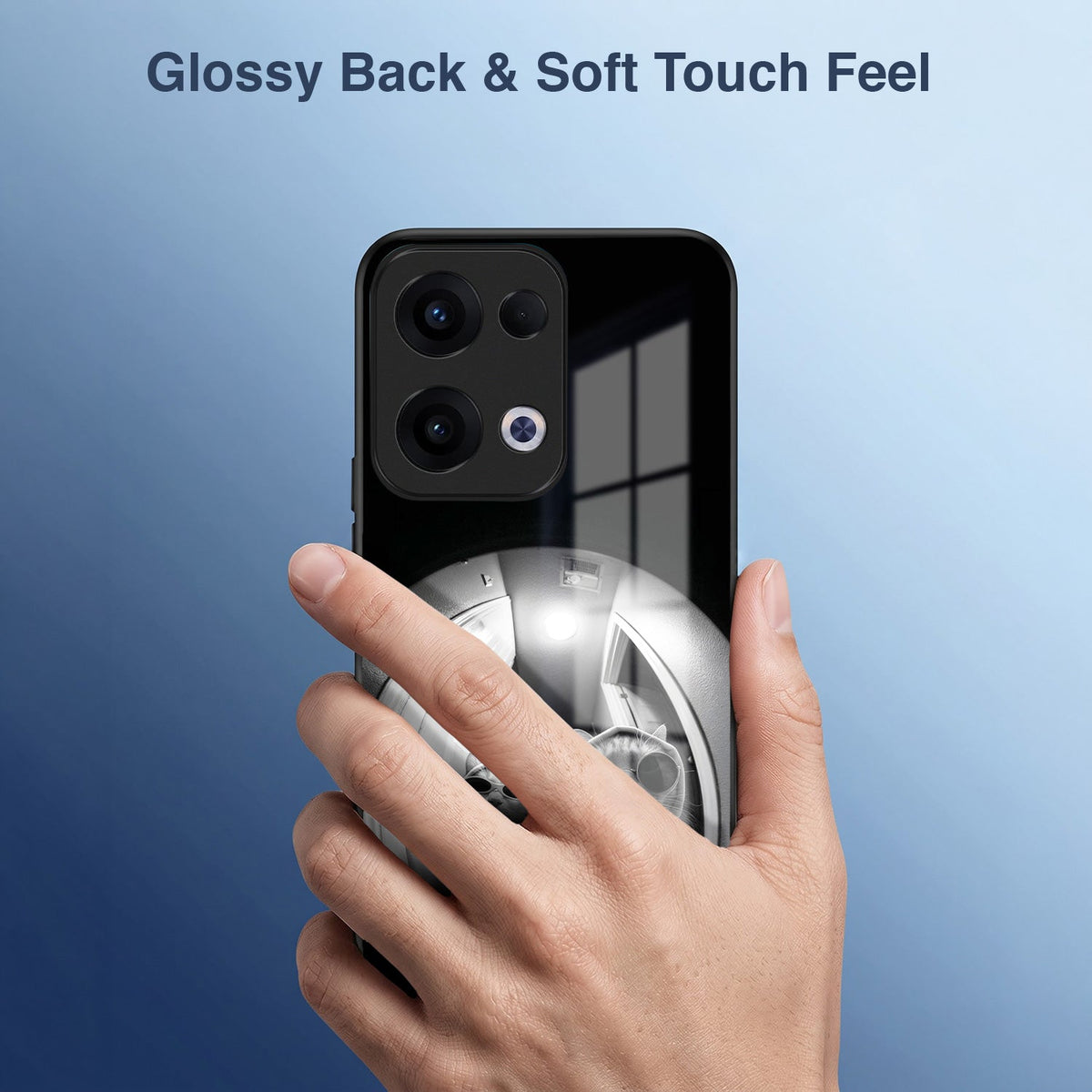 Oppo Reno 13 5G Premium Acrylic Shockproof Glass Back Case (Purrfect Duo)