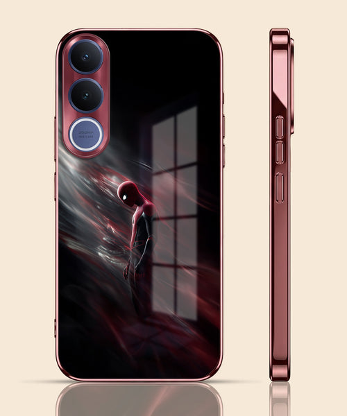 Vivo V70 FE 5G Crimson Spider Burgundy Electroplated Glass Back Case