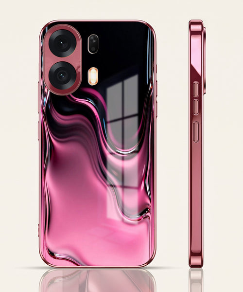 Oppo K14 Plus 5G Liquid Wave Pink Electroplated Glass Phone Back Case
