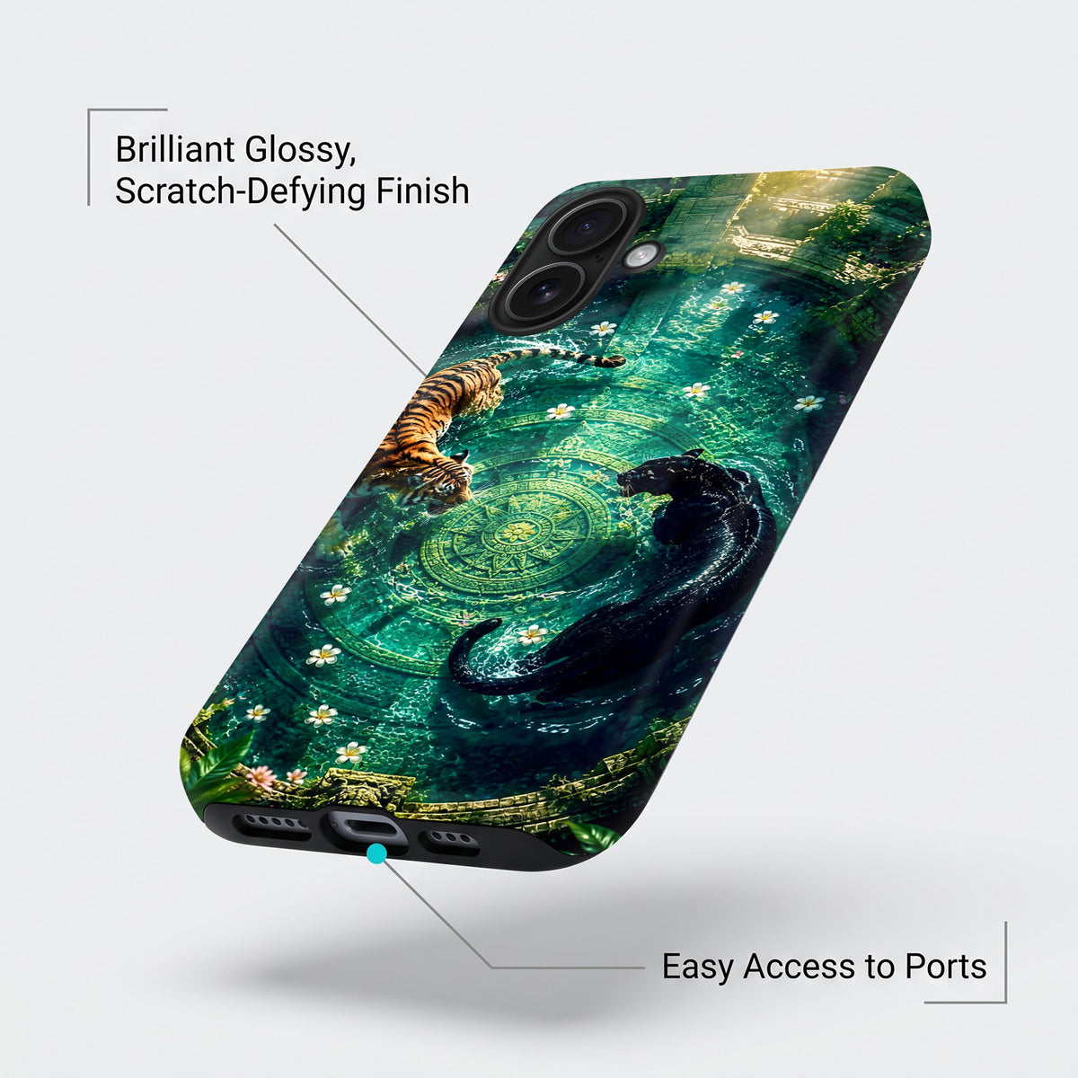 iPhone 16 5G Tiger & Panther Mystic Protective Case