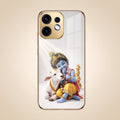 Oppo Reno 16 5G Bal Krishna Blessings Gold Electroplated Glass Phone Back Case