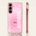 Samsung Galaxy A56 5G Luxury Shree Radha Pink Electroplated Glass Phone Back Case
