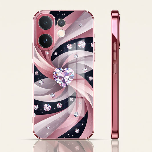 Vivo V60 5G Diamond Glam Pink Electroplated Glass Phone Back Case