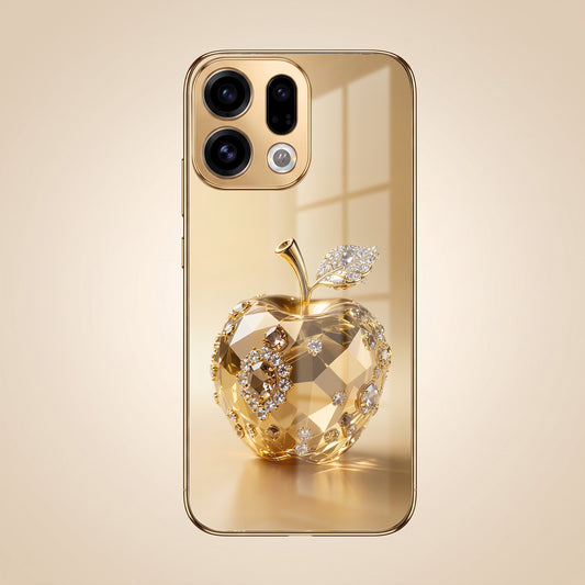 Oppo Find X9 5G Golden Apple Gold Electroplated Glass Phone Back Case