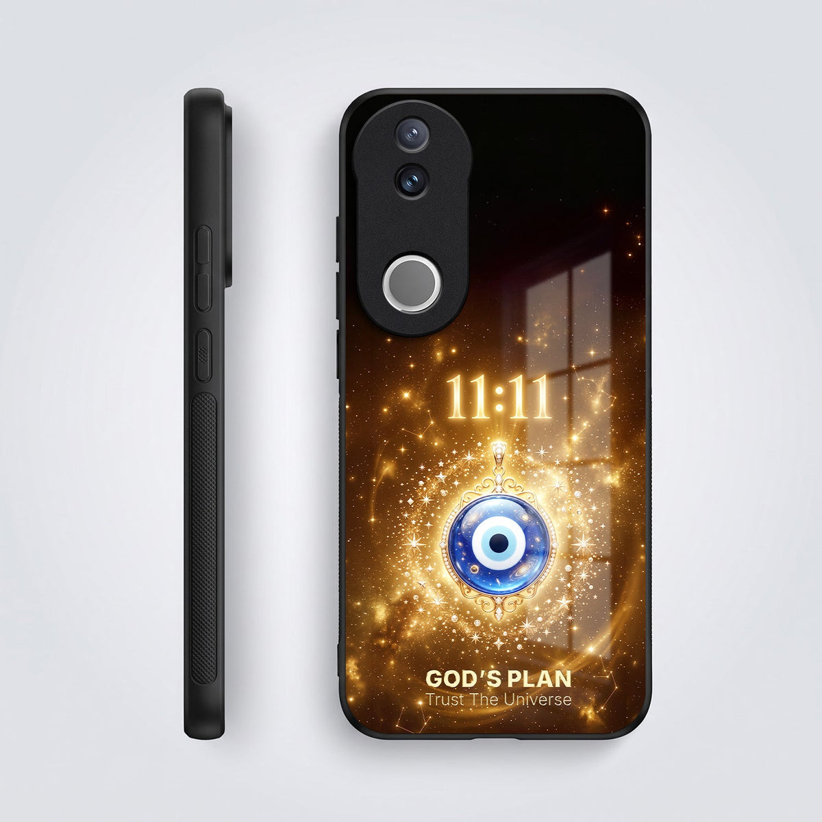 Vivo V50 5G God’s Plan Evil Eye Acrylic Glass Back Case
