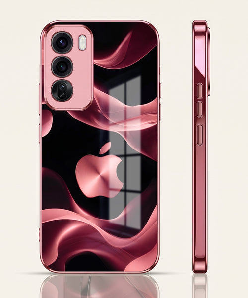 Oppo Reno 12 Pro 5G Luxury Wave Pink Electroplated Glass Phone Back Case