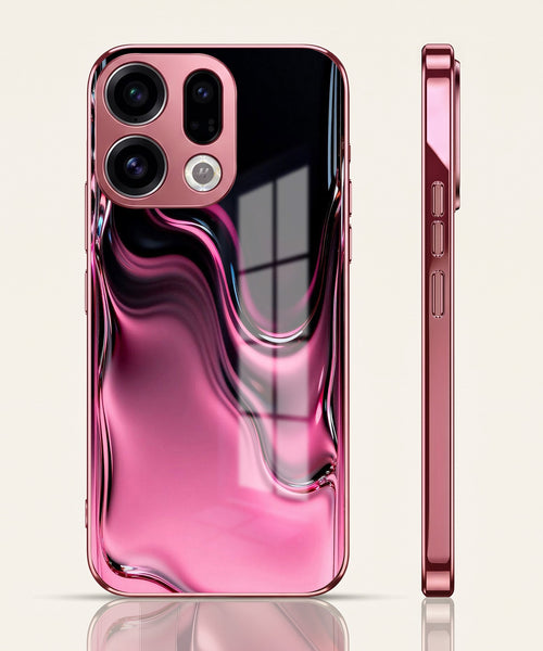 Oppo Find X9 5G Liquid Wave Pink Electroplated Glass Phone Back Case