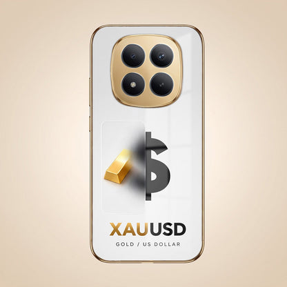 Redmi Note 15 Pro Plus 5G Luxury XAU/USD Gold Electroplated Glass Phone Back Case