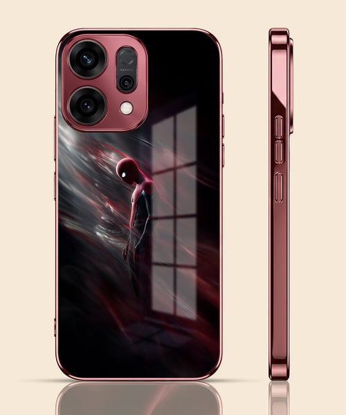 Oppo Reno 14 5G Crimson Spider Burgundy Electroplated Glass Back Case