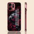 Oppo Reno 14 5G BMW Logo Burgundy Electroplated Glass Back Case